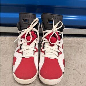 Jordan 6 Retro “ Cardinal “ Kids Red and White High-Top Sneakers